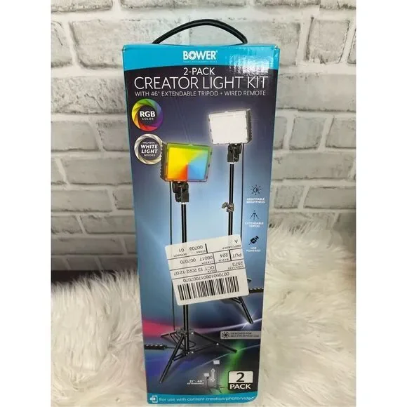 BOWER® SMART PHOTOGRAPHY SERIES 2-PACK CREATOR LIGHT KIT Tripods - Picture 3 of 5